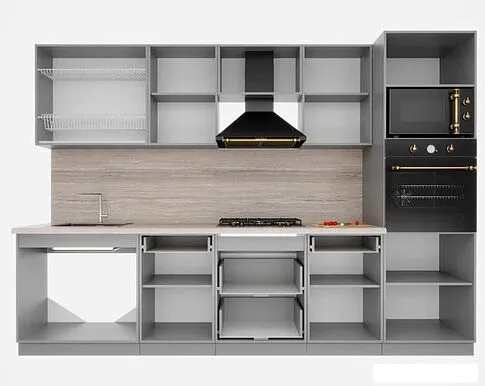 Готовая кухня Интерлиния Мила Деко 3.0 (индиго/индиго/опал светлый)