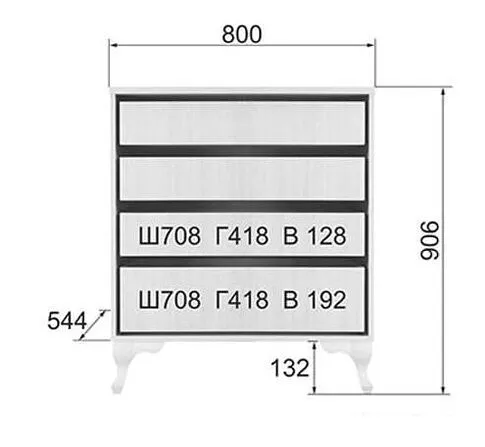 Комод Аквилон Розалия №9.1 (лиственница белая)