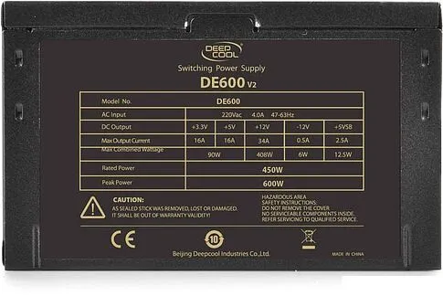 Блок питания DeepCool DE600 v2 DP-DE600US-PH