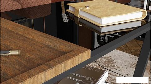 Журнальный столик Калифорния мебель Трисс (дуб американский/черный лакобель)