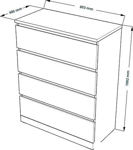 Комод Mio Tesoro Варма 4 (серый)
