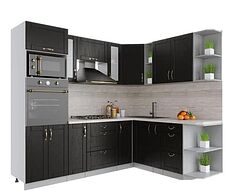 Готовая кухня Интерлиния Мила Крафт 1.88x2.4 правая (дуб английский) Готовая кухня Интерлиния Мила Крафт 1.88x2.4 правая (дуб английский)