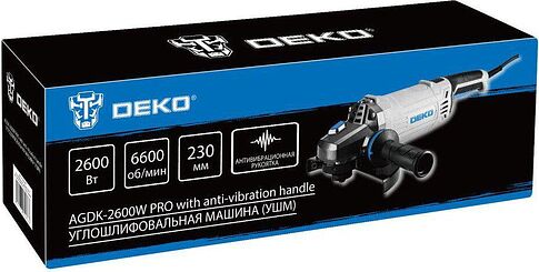 Угловая шлифмашина Deko AGDK-2600W PRO 084-1083