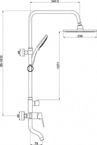 Душевая система  Gross Aqua Flat GA9008SMD02MW