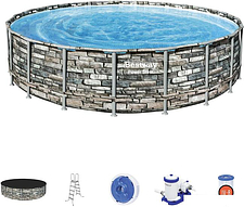 Каркасный бассейн Bestway Power Steel Камень 56883 (610x132)