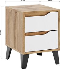 Тумба ЭлиГард Eyva 2S (дуб вотан/белый)