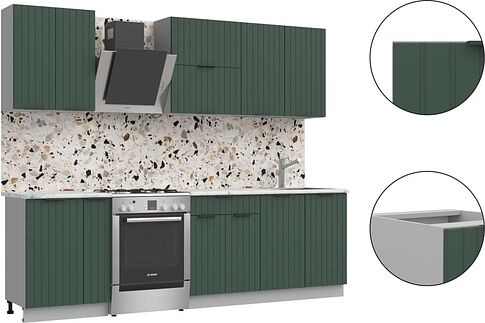 Готовая кухня Arvento АНТА-плюс 2м (зеленый)