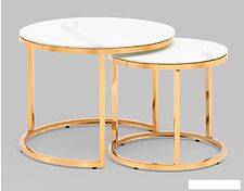 Журнальный столик Stool Group Селена (стекло белый мрамор/золото) Журнальный столик Stool Group Селена (стекло белый мрамор/золото)