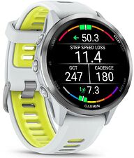 Умные часы Garmin Forerunner 970 47 мм (белый/зеленый)