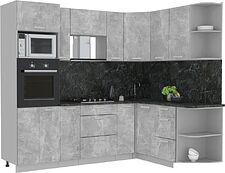 Готовая кухня Интерлиния Мила Лайт 1.68x2.4 правая (бетон/бетон/кастилло темный) Готовая кухня Интерлиния Мила Лайт 1.68x2.4 правая (бетон/бетон/кастилло темный)