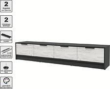 Тумба Интерлиния ТВ Концепт КТ-ТВ4-35 (дуб белый/антрацит)