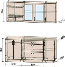 Кухня Интерлиния Мила Крафт 1.8Б (дуб английский)
