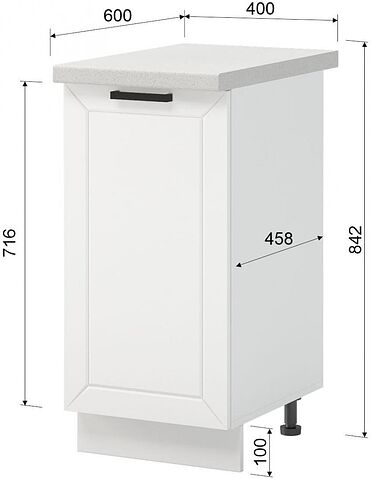 Шкаф напольный Mio Tesoro Альфа ШН 400 (белый/холст белый)