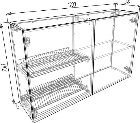Шкаф навесной ЭлиГард Urban ШНС2 120/73 (белый)