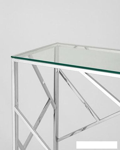 Консольный стол Stool Group Арт Деко 120x40 (прозрачное стекло/сталь серебристый)