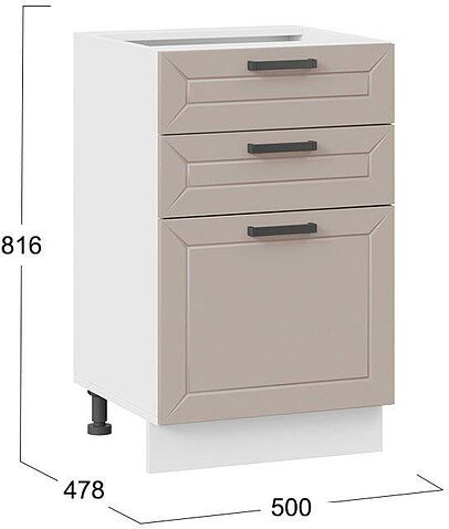 Шкаф напольный Трия Лорас 1Н5Я3 (белый/холст латте)