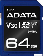 Карта памяти ADATA Premier Pro ASDX64GUI3V30S-R SDXC 64GB