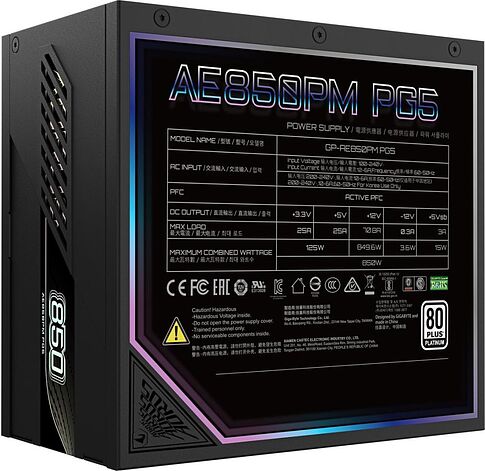 Блок питания Gigabyte Aorus Elite P850W Platinum AE850PM PG5