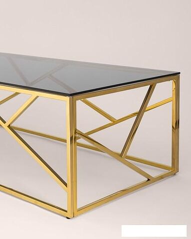 Журнальный столик Stool Group Арт Деко 120x60 ECT-015-TG-SK (стекло Smoke/сталь золото)