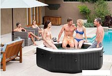 Надувной бассейн Intex Jet & Bubble Deluxe 28462 (218x71) с джакузи Надувной бассейн Intex Jet & Bubble Deluxe 28462 (218x71) с джакузи