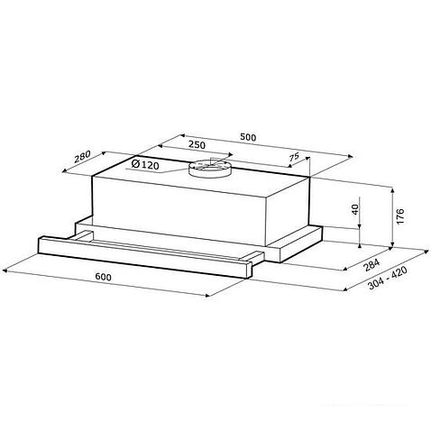 Кухонная вытяжка Krona Vendy 600 (1 мотор, черный)