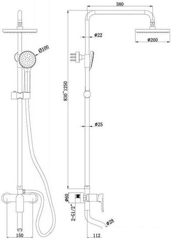 Душевая система Bravat Emeralda F6337371CP-A-RUS