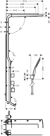 Душевая панель Hansgrohe Raindance Lift (27008400)