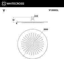 Верхний душ Whitecross Y1300GLB (брашированное золото)