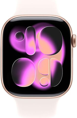 Умные часы Apple Watch Series 11 46 мм (алюминиевый корпус, розовое золото/легкие румяна, спортивный силиконовый ремешок S/M)