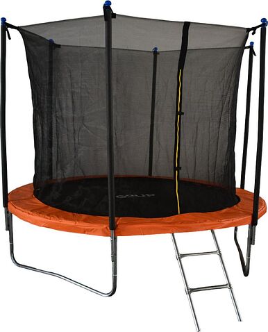Батут GoUP Elite 8FT (с сеткой и лестницей, оранжевый)