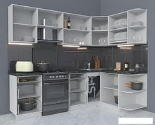 Угловая кухня Интерлиния Мила Матте 1.5x2.5 Б правая (белый/белый/кастилло темный) Угловая кухня Интерлиния Мила Матте 1.5x2.5 Б правая (белый/белый/кастилло темный)