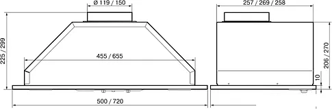 Кухонная вытяжка Elikor Врезной блок 52Н-400-П3Д