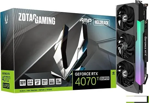Видеокарта ZOTAC GeForce RTX 4070 Ti Super AMP Holo 16GB GDDR6X ZT-D40730F-10P