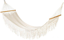 Подвесной гамак Home4you El Tunco с кружевом (белый)