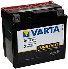 Мотоциклетный аккумулятор Varta YTX5L-4, YTX5L-BS 504 012 003 (4 А/ч) Мотоциклетный аккумулятор Varta YTX5L-4, YTX5L-BS 504 012 003 (4 А/ч)