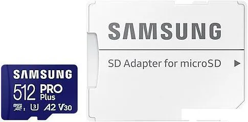 Карта памяти Samsung PRO Plus microSDXC 512GB MB-MD512SA/EU (с адаптером)