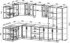 Готовая кухня Интерлиния Мила Крафт 1.88x3.4 левая (дуб королевский)