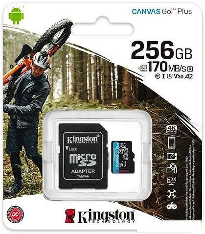 Карта памяти Kingston Canvas Go! Plus microSDXC 256GB (с адаптером)