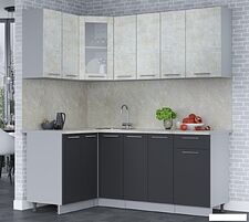 Готовая кухня Интерлиния Мила 12x19 (бетон лайт-антрацит-опал светлый)