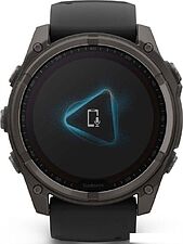 Умные часы Garmin Fenix 8 Solar, Sapphire 51мм (титановый угольно-серый с DLC-покрытием и черным ремешком)