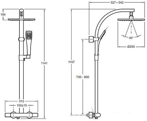 Душевая система Jacob Delafon Talan E11717RU-CP