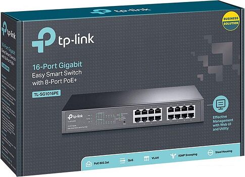 Коммутатор TP-Link TL-SG1016PE