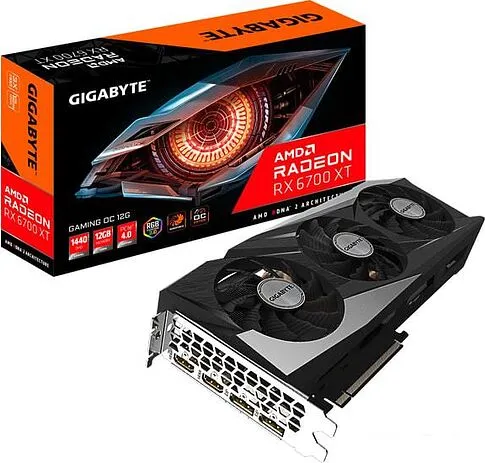 Видеокарта Gigabyte Radeon RX 6700 XT Gaming OC 12GB GDDR6 GV-R67XTGAMING OC-12GD