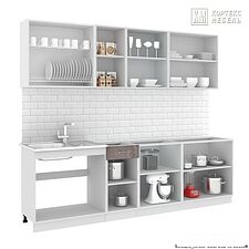 Готовая кухня Кортекс-мебель Корнелия Лира-лайт 2.6м без столешницы (белый/береза) Готовая кухня Кортекс-мебель Корнелия Лира-лайт 2.6м без столешницы (белый/береза)