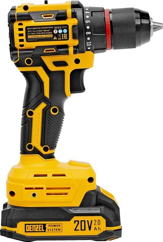 Дрель-шуруповерт Denzel CDH-BL-20 (с 2-мя АКБ, кейс)