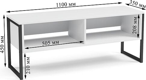 Тумба Mio Tesoro Luna Loft (белый/черный)