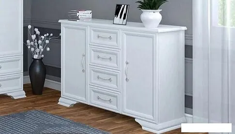 Комод Bravo Мебель Грация 4ящ 2дв (белый-белый)