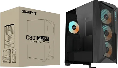 Корпус Gigabyte C301 Glass (черный)