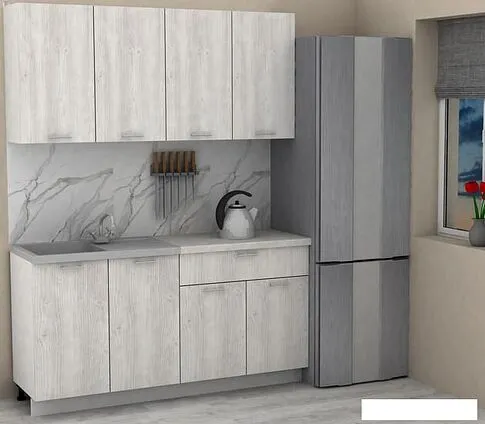 Готовая кухня ЭлиГард Lion 2 1.6 (сосна каньон/королевский опал)