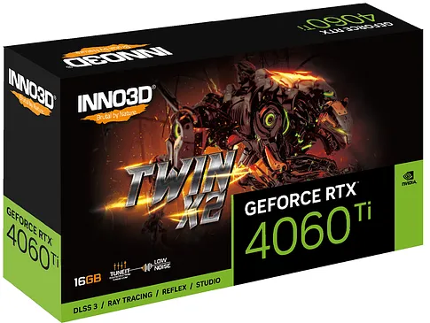 Видеокарта Inno3D GeForce RTX 4060 Ti 16GB Twin X2 N406T2-16D6-178055N